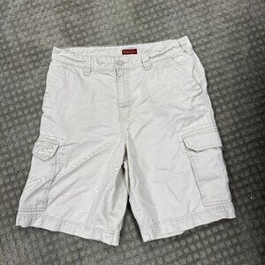 Merona Cargo Shorts Mens Size 34 Khaki Casual PERFECT